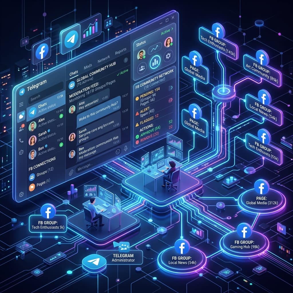 Facebook Chatbot Control via Telegram