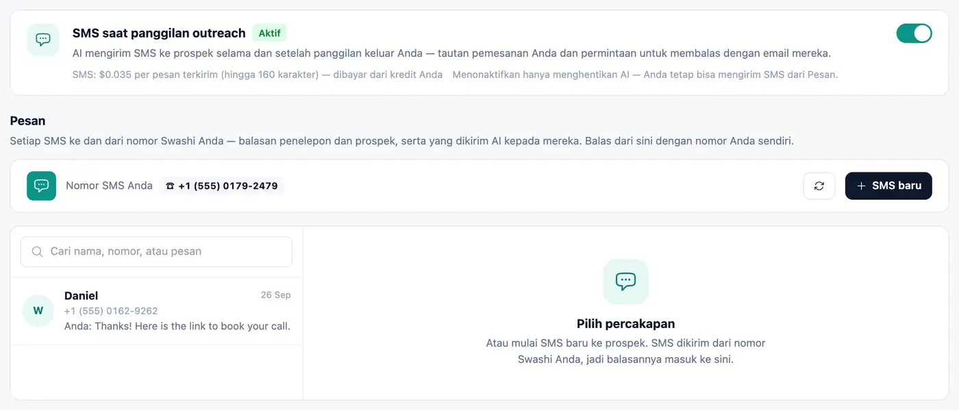 Semua percakapan di satu tempat.