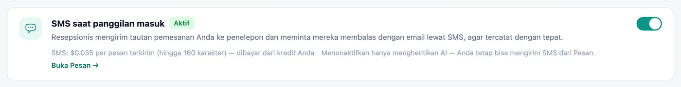 Dua sakelar, kendali penuh.