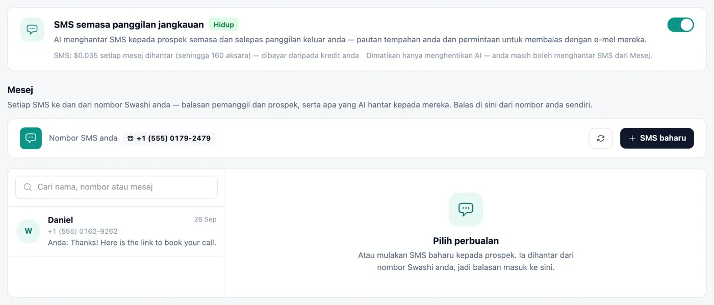 Setiap perbualan di satu tempat.