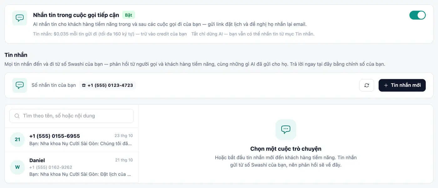 Mọi cuộc hội thoại ở cùng một nơi.