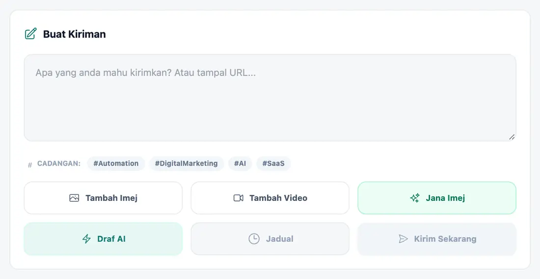 Dibuat dalam Social Studio, dengan satu klik.