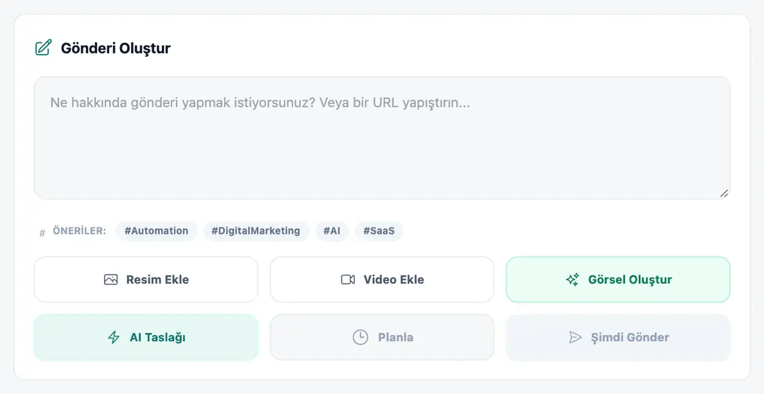 Social Studio'da, tek tıkla.