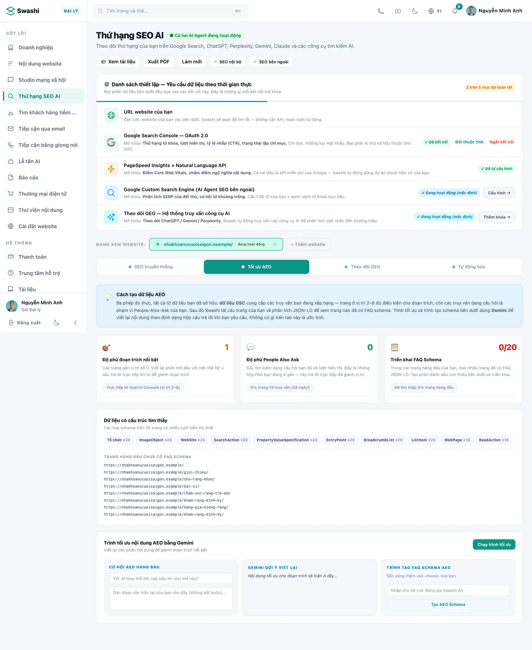 Đoạn trích nổi bật và FAQ schema
